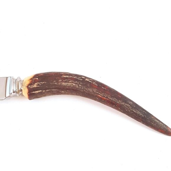 Vintage Horn Antler Handle Cheese Knife Duracut M Bernard Sheffield England - Picture 3 of 6